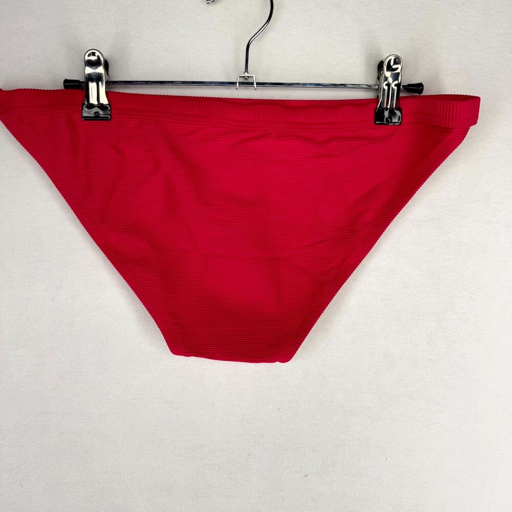 J.Crew Ribbed Bikini Bottoms Bright Pink Ladies Size M NEW BH485 WHI‎ - Picture 3 of 9